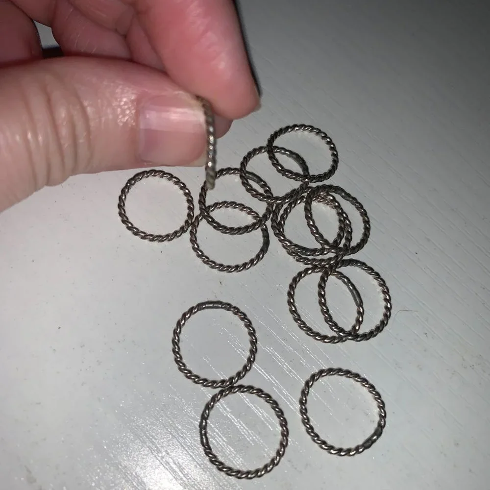 3/4 1.4mm Sterling Silver Thin Twist Ring
